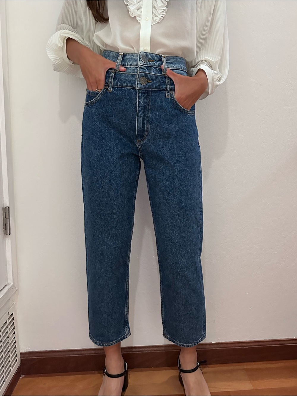 Sandro double waistband jeans